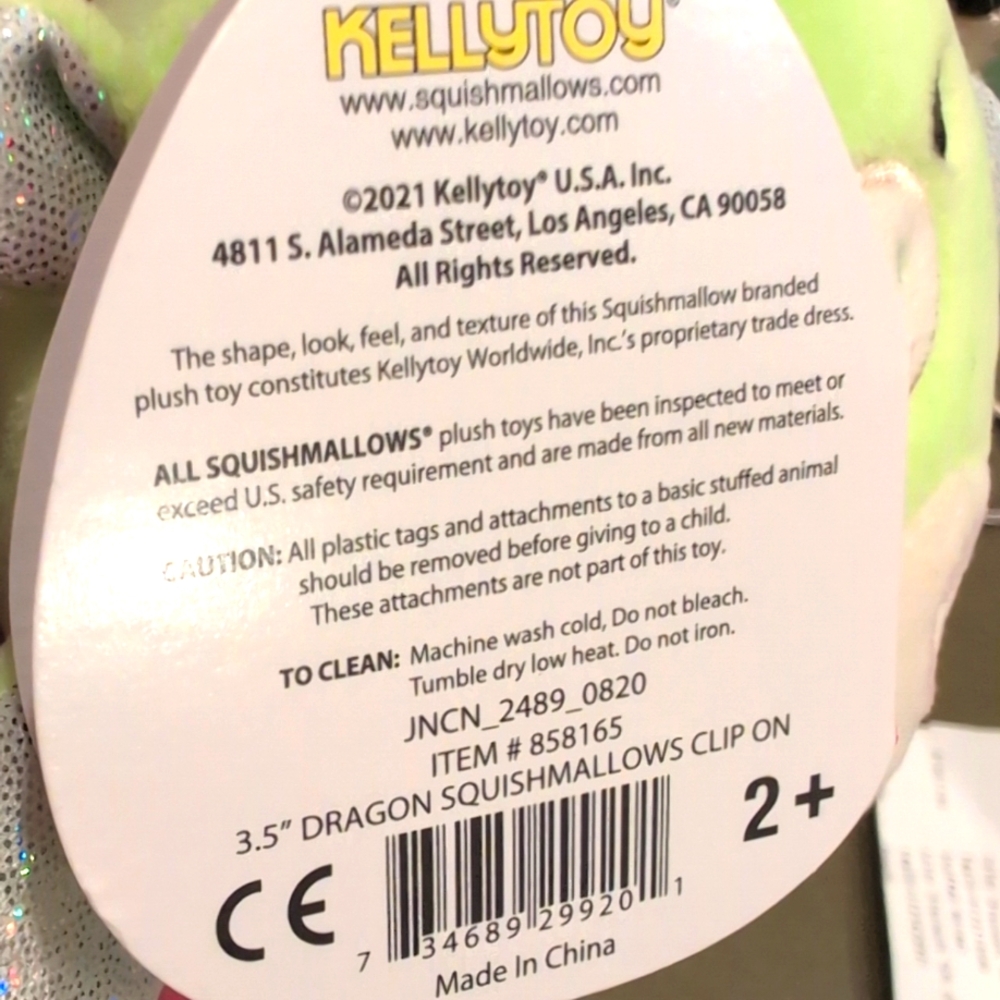 🆕 NWT - Squishmallows Desmund the Dragon Clip-On | Kellytoy Plush Keychain - Picture 6 of 8